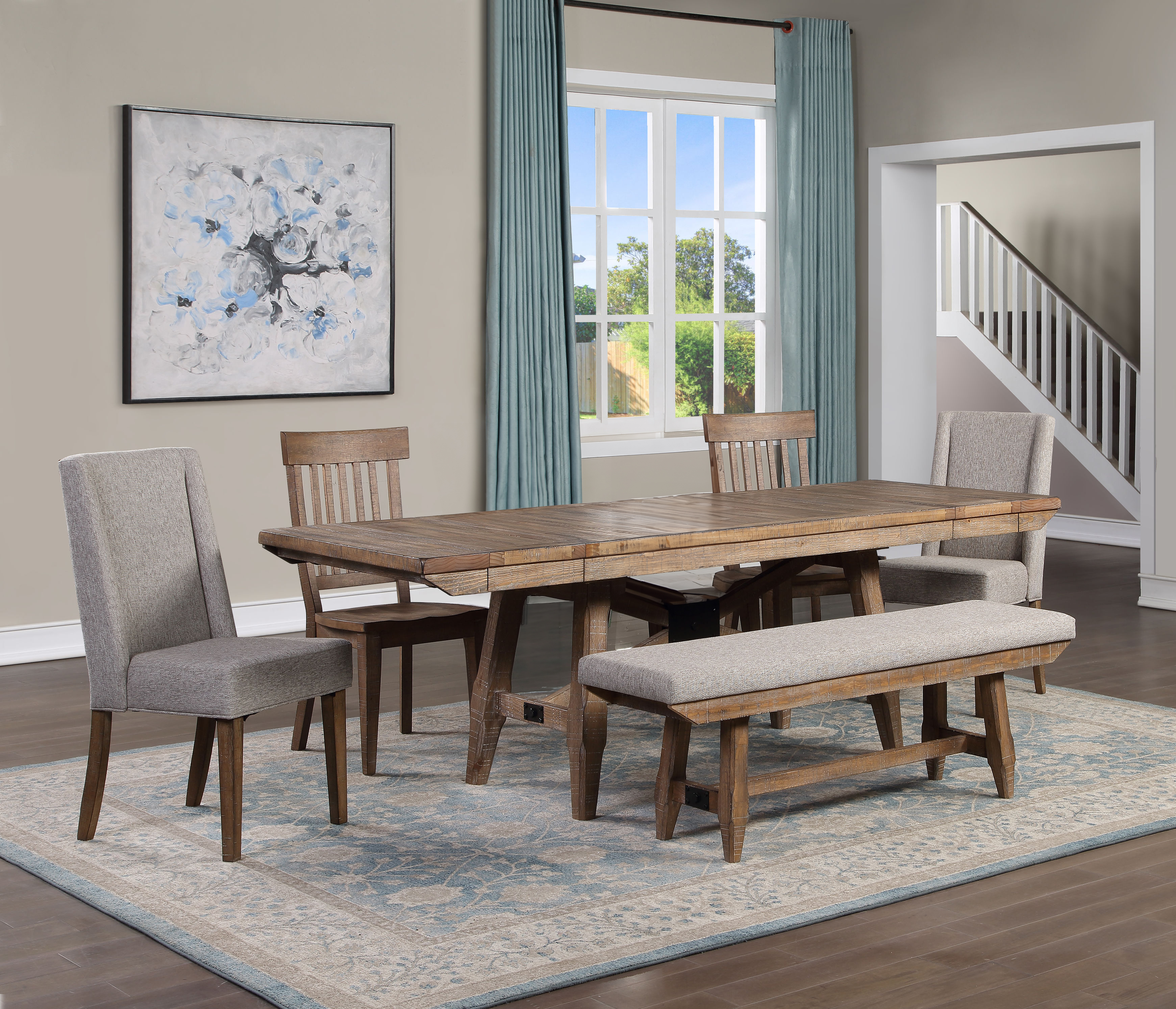 Riverdale Driftwood 6 Piece Rectangular Dining Set | Woodstock