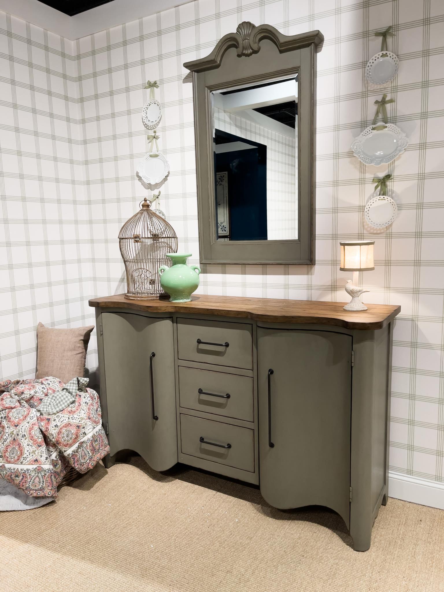 Vintage Market Moss Scalloped Door Chest | Woodstock Furniture