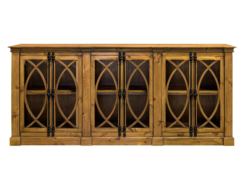 Pescara Wheat 6 Glass Door Console | Woodstock Furniture