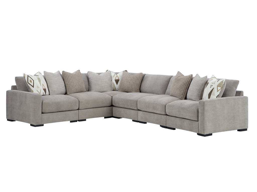 Aslan Court Flax 6 Piece Sectional With Right Arm Chair