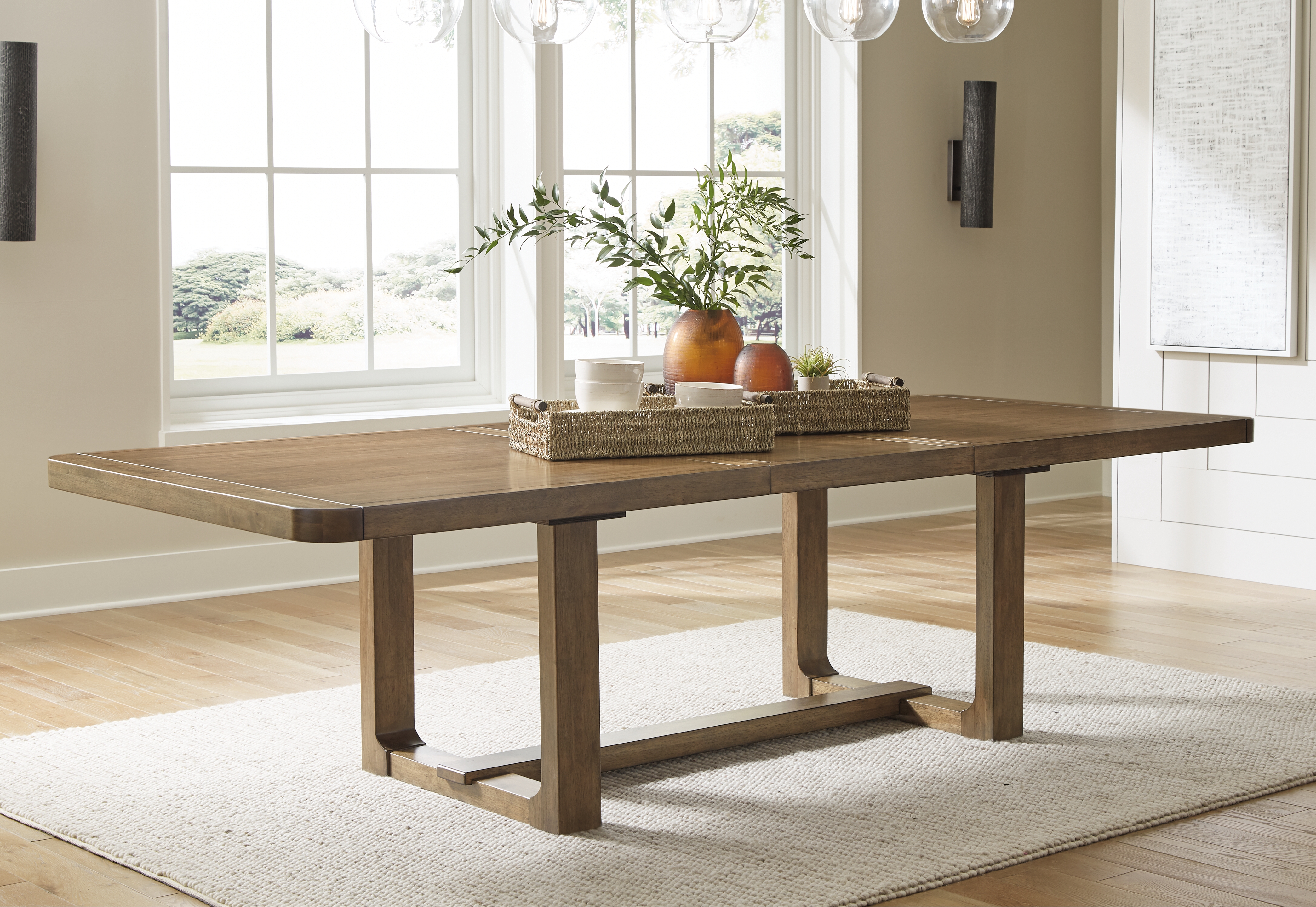 Cabalynn Light Brown 8 Piece Dining Set With Dining Server