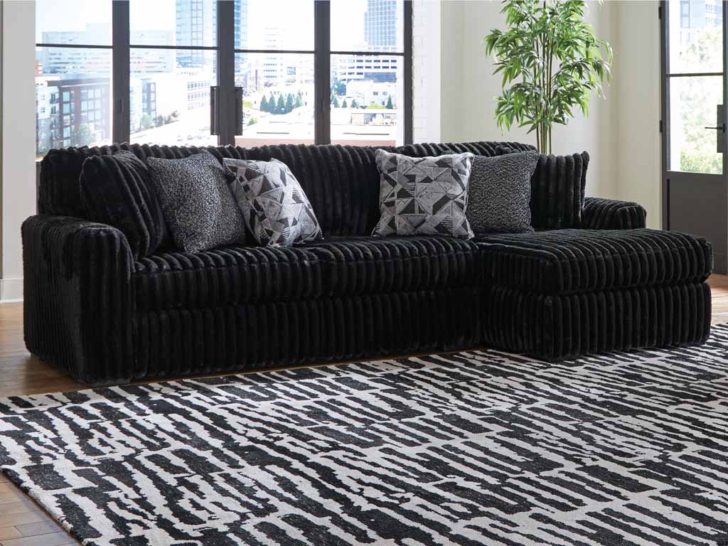 Midnight Madness Onyx 2 Piece Sectional With Right Arm Chaise
