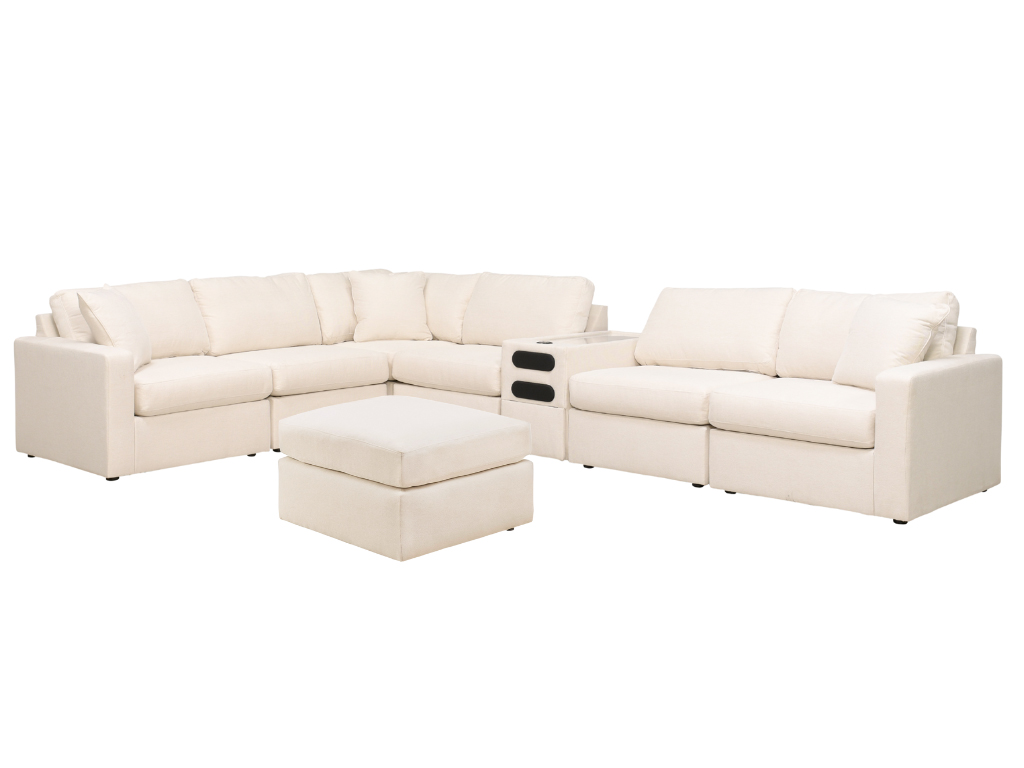 Modmax Oyster 8 Piece Modular Sectional With Audio Console And