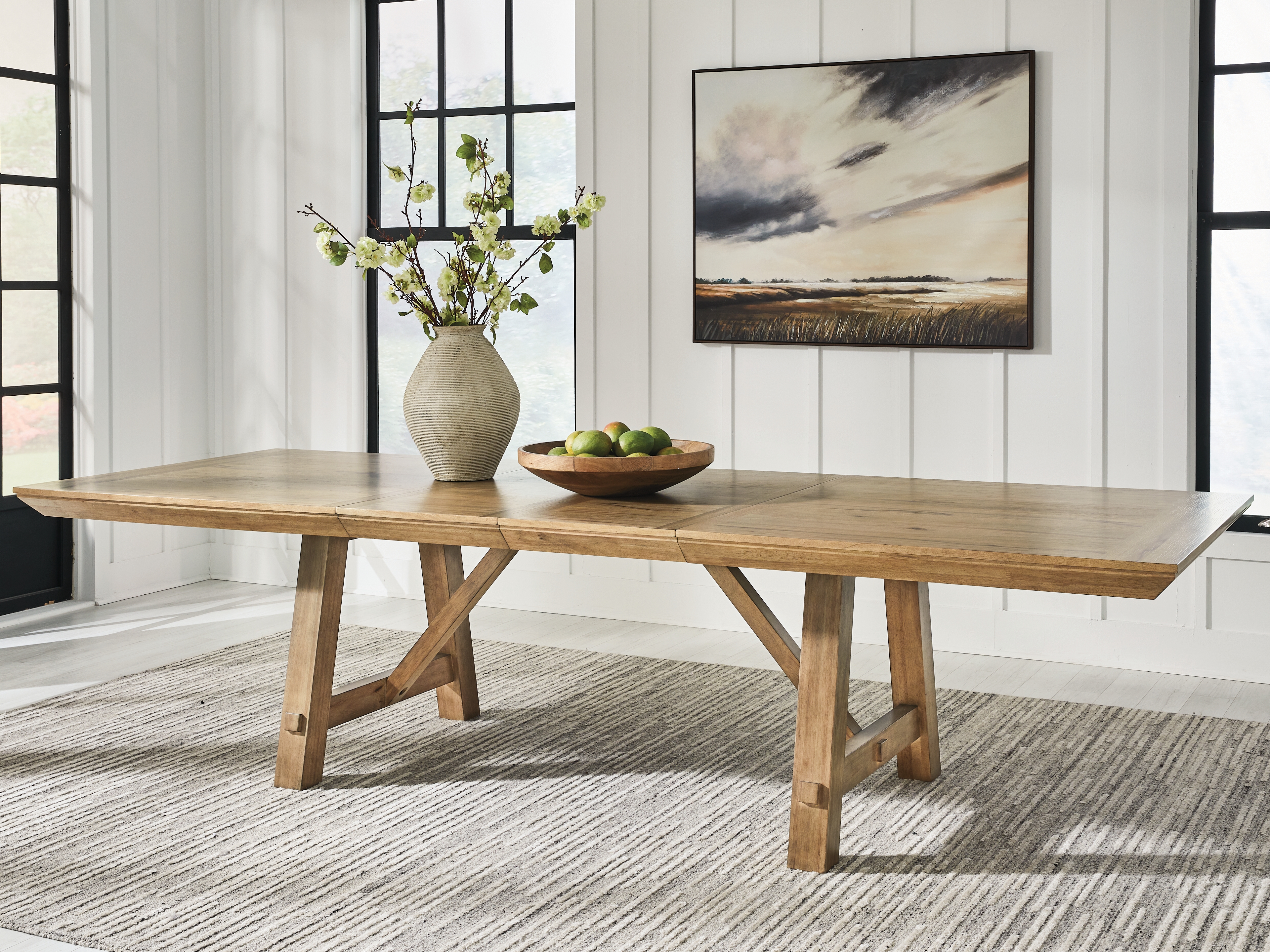 Ridgester Light Brown Rectangular Extension Dining Table