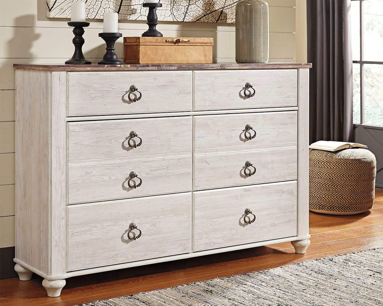 grey white washed dresser Willowton floraldresses