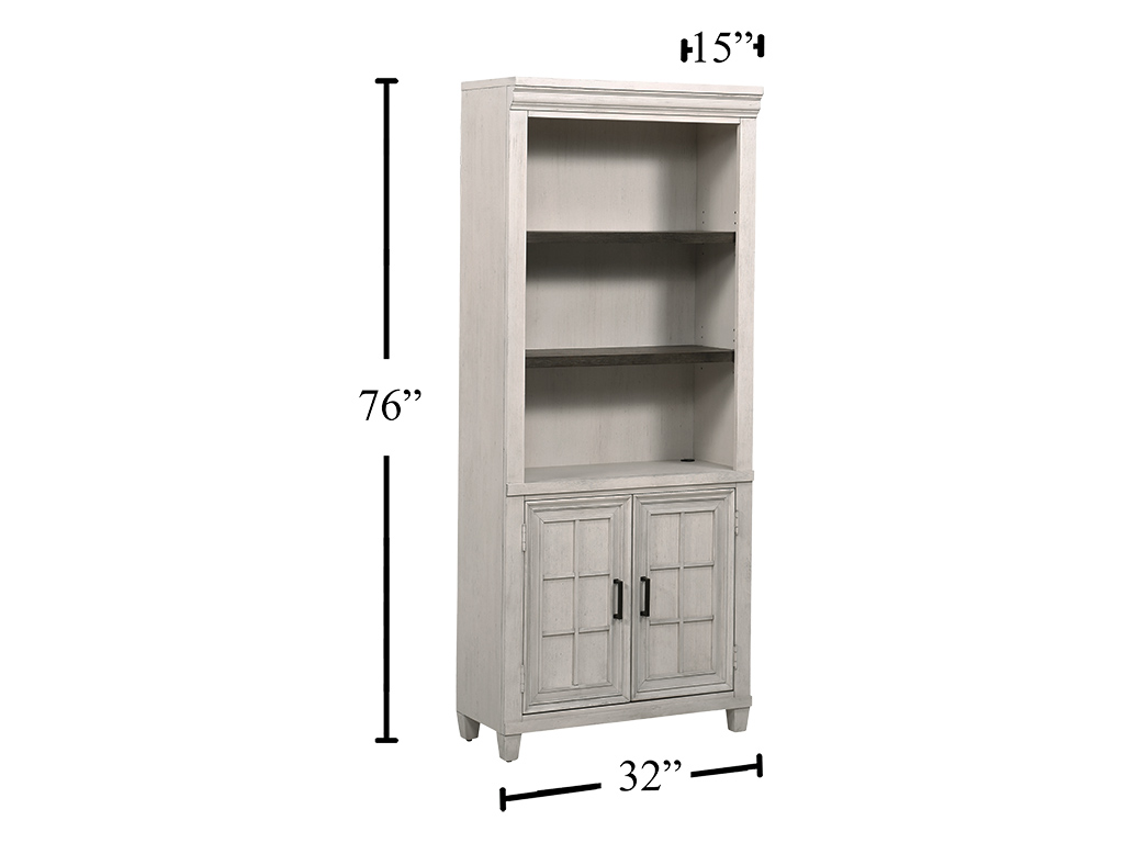 Caraway Aged Ivory Door Bookcase | Woodstock Furniture & Mattress