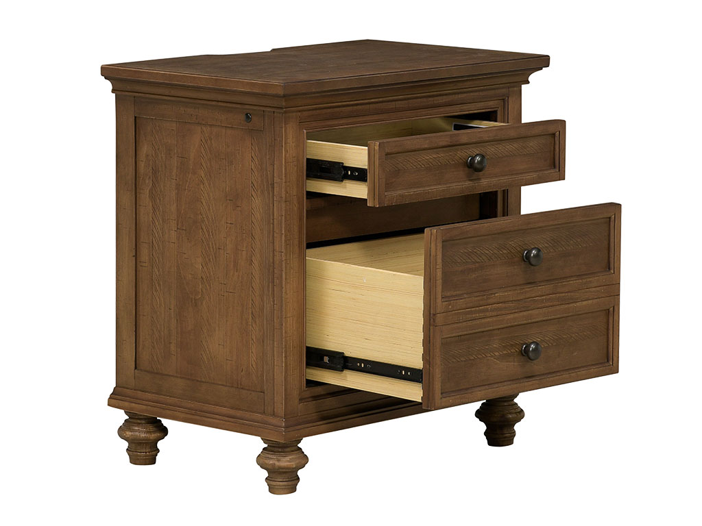 ヒストリー　NC-T3 美品 Hensley Warm Honey 3 Drawer Nightstand | Woodstock Furniture