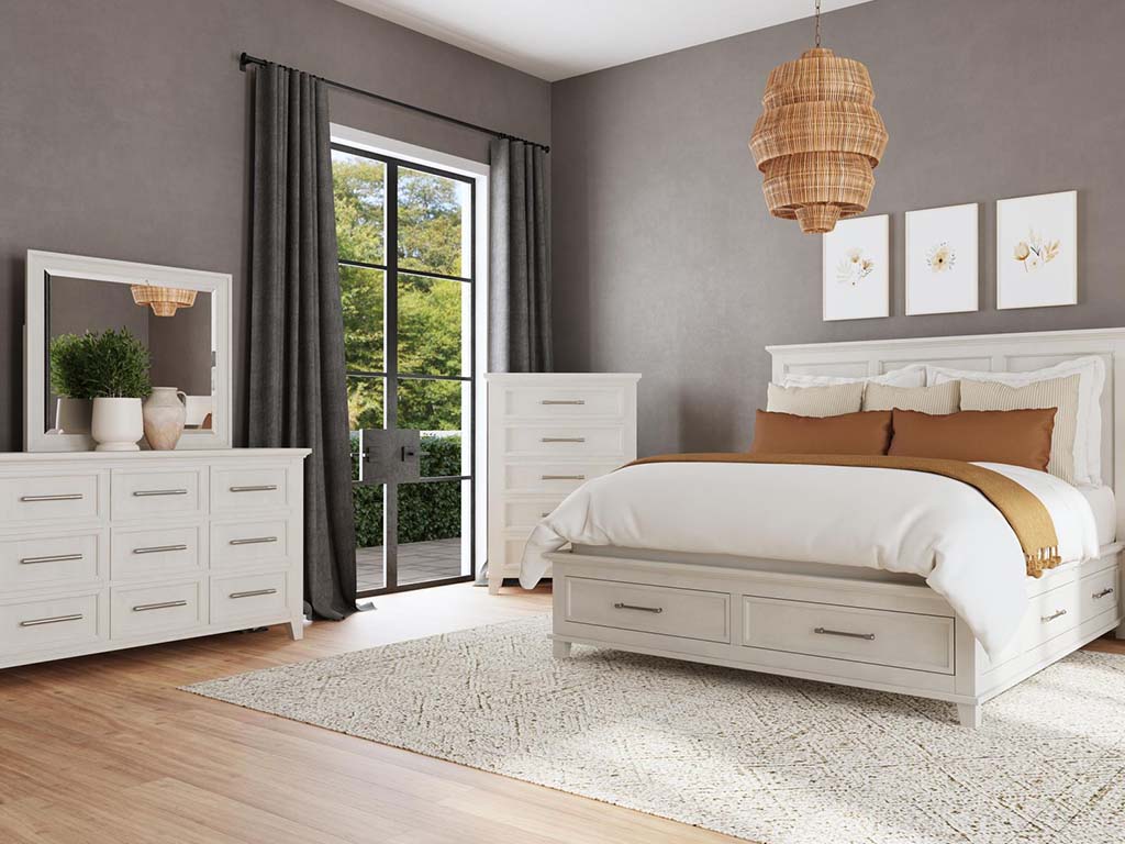 ivory dresser and nightstand set Canterbury 3 Piece Bedroom With Storage Panel Bed Mirror Free size Kimono