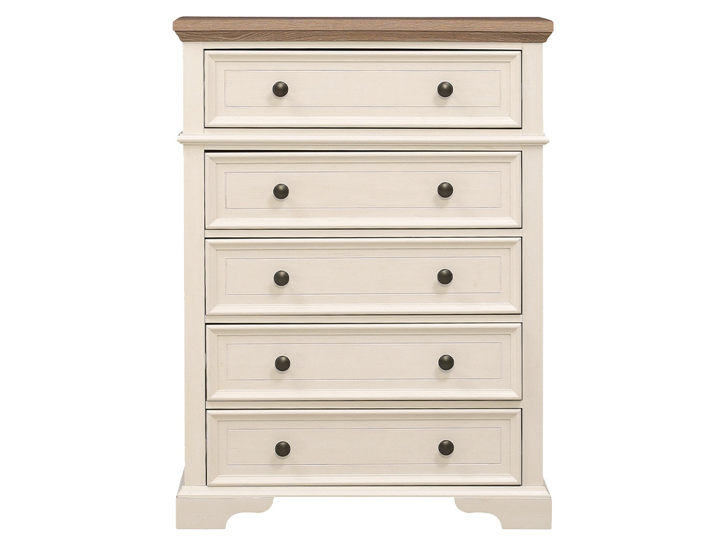 Eastwood Off White 5 Drawer Chest | Woodstock Furniture & Mattress
