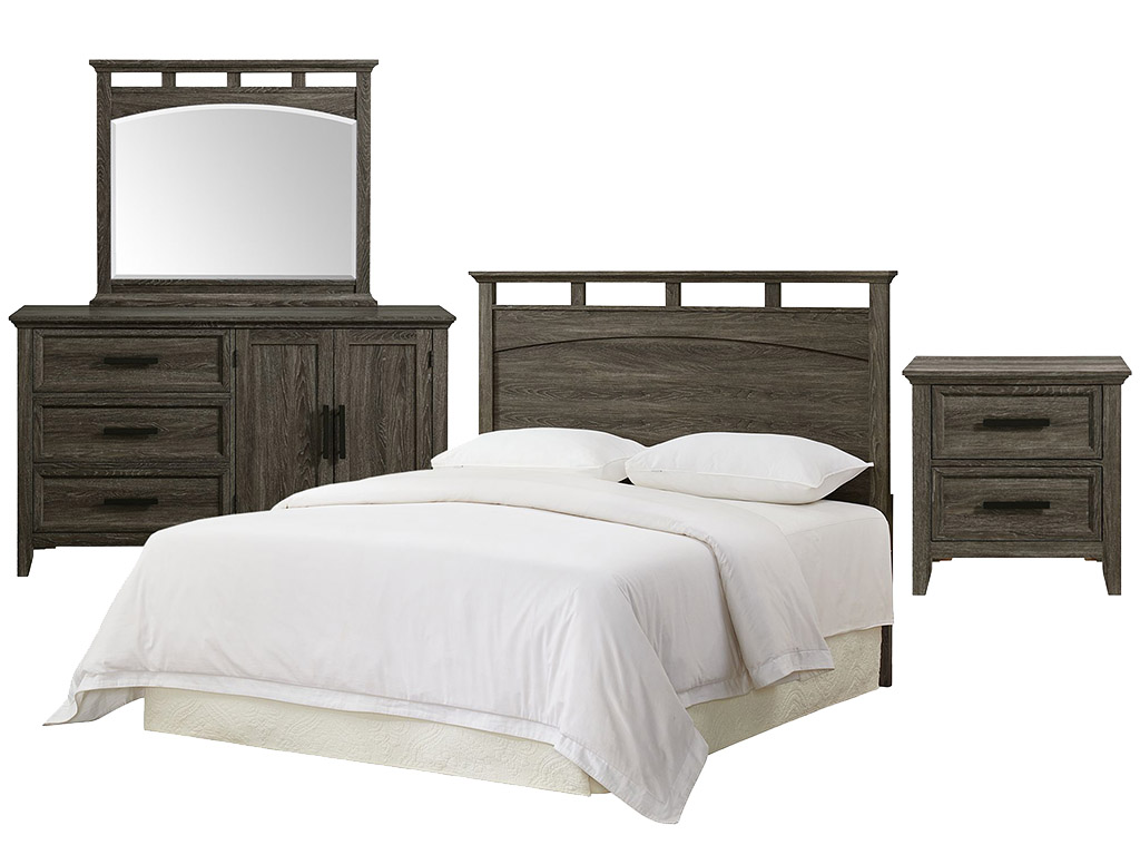 Matias Mocha Grey 4 Piece Queen Bedroom Set | Woodstock Furniture