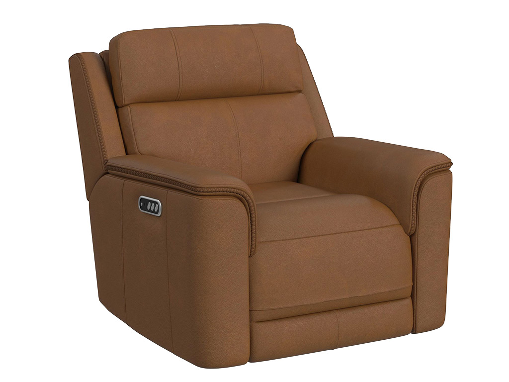 Mustang Aline Butternut Leather Power Recliner | Woodstock