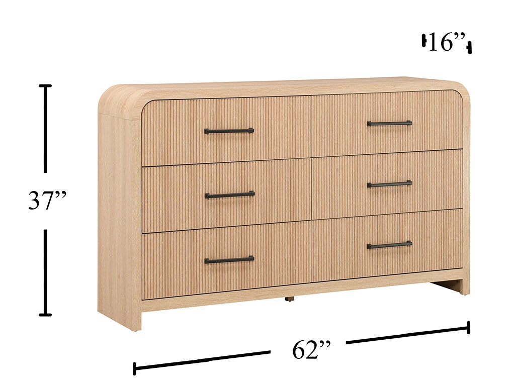 極美品✨ Drawer ドゥロワー リネン100％ ジレベスト スリット 高級 Ridgemont Natural 6 Drawer Dresser | Woodstock Furniture