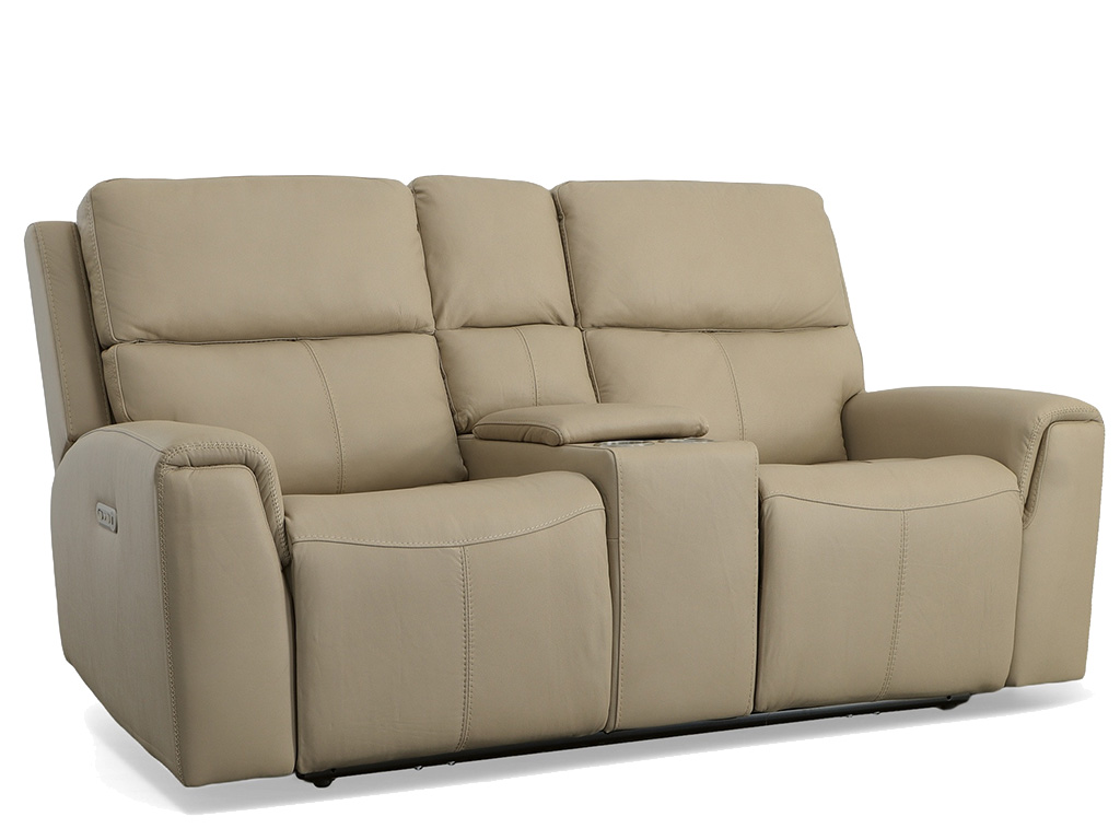 Jarvis Parchment Leather Zero Gravity Power Reclining Sofa Power