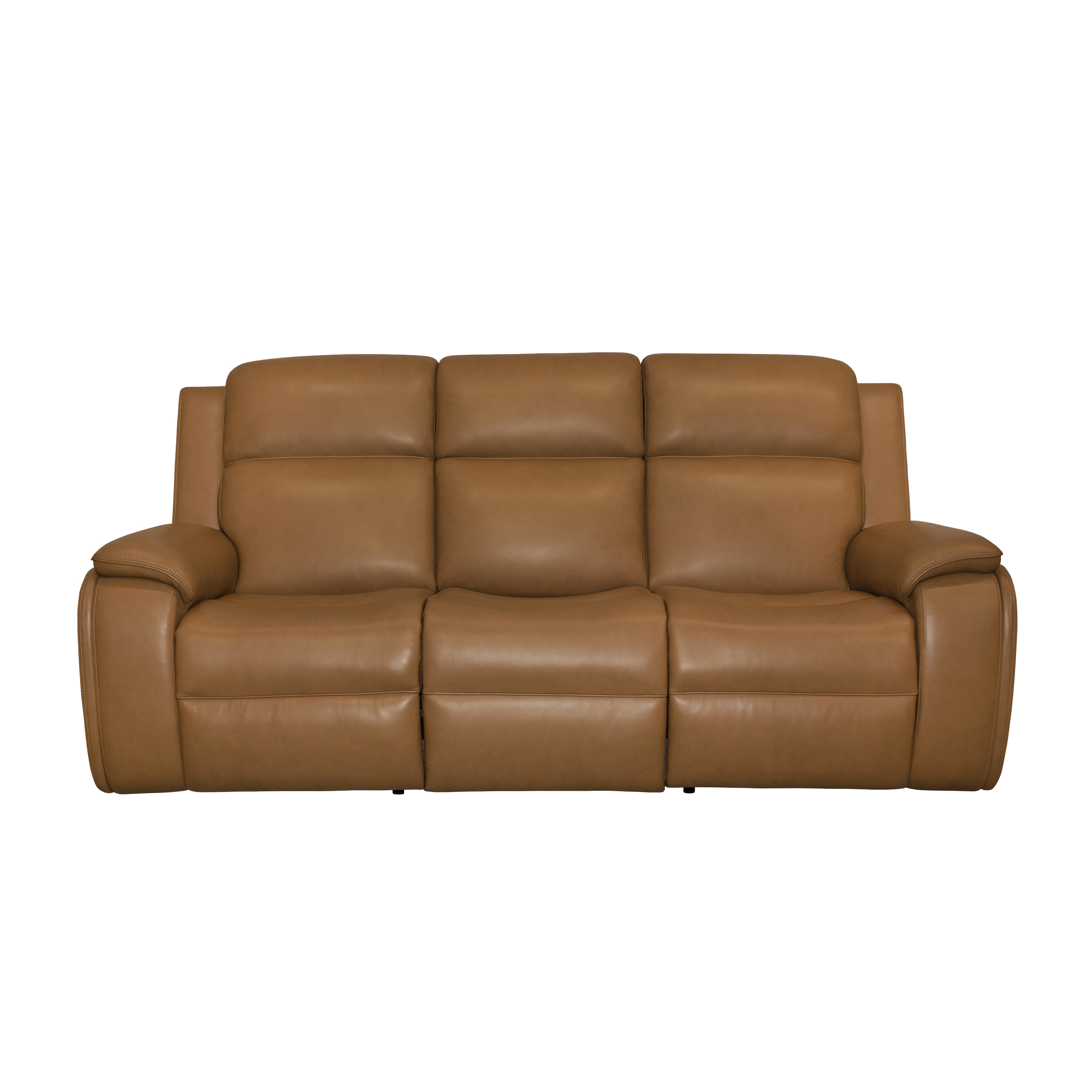 Ziggy Camel Brown Leather Zero Gravity Triple Power Reclining Sofa