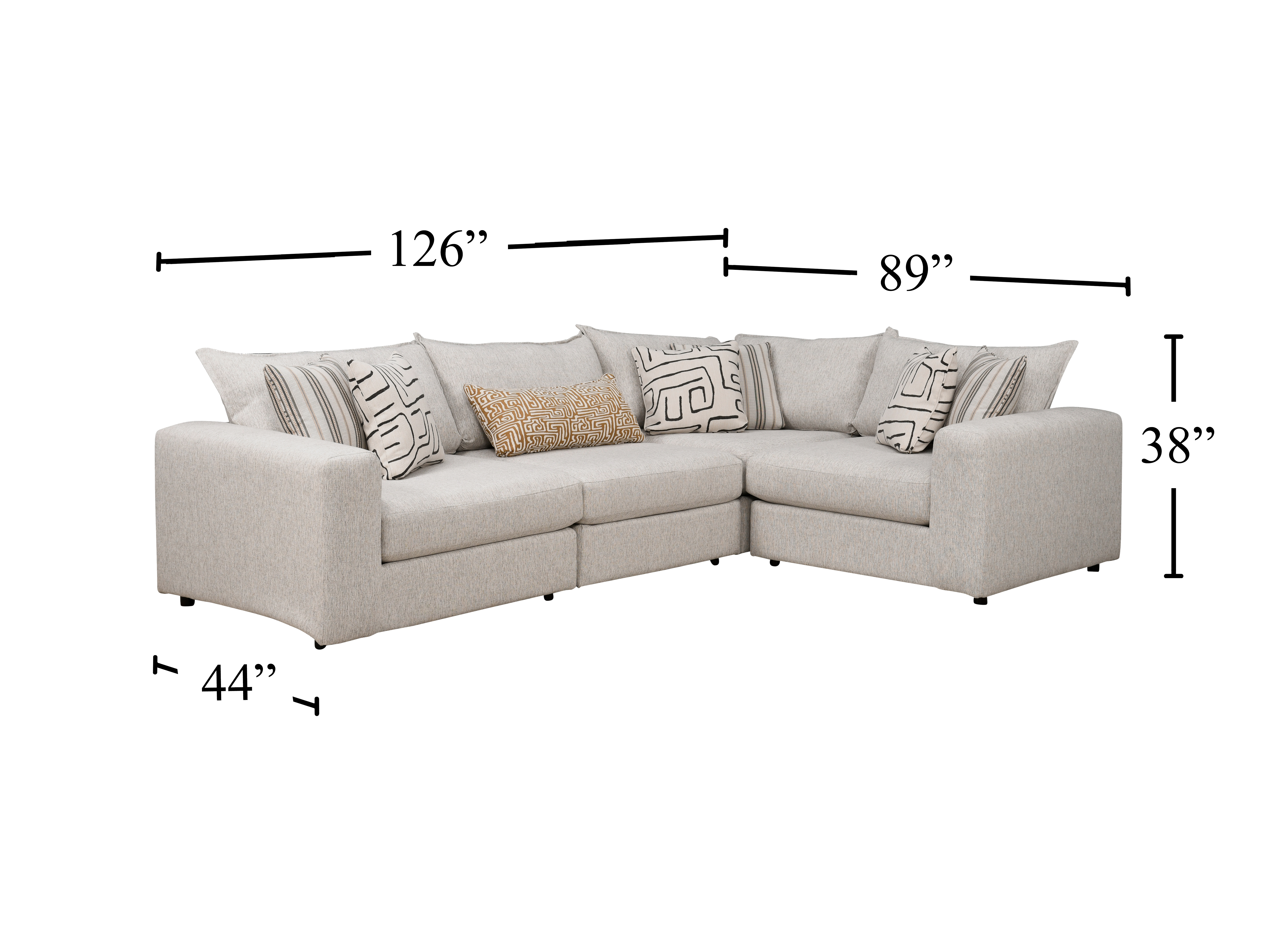 Durango Pewter 4 Piece Sectional | Woodstock Furniture & Mattress