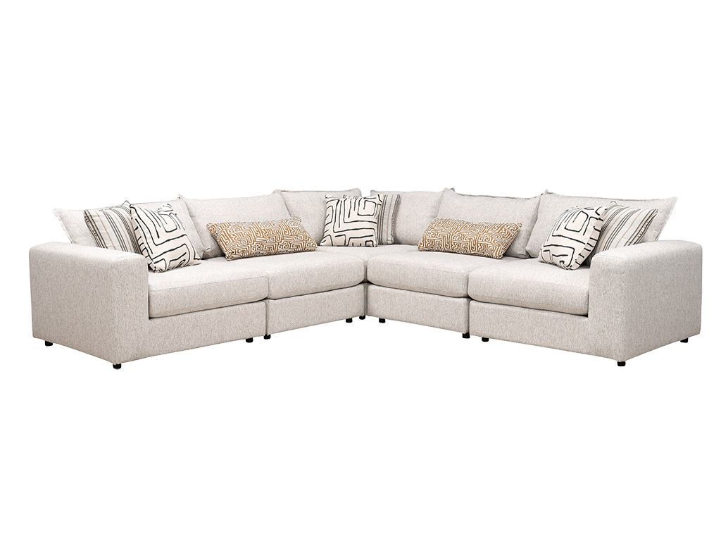 Durango Pewter 5 Piece Sectional W 2 Armless Chairs | Woodstock
