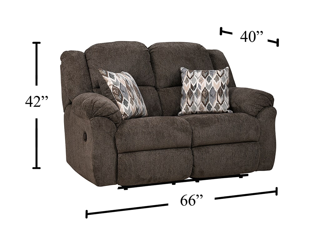Newport Clove Manual Double Reclining Loveseat | Woodstock