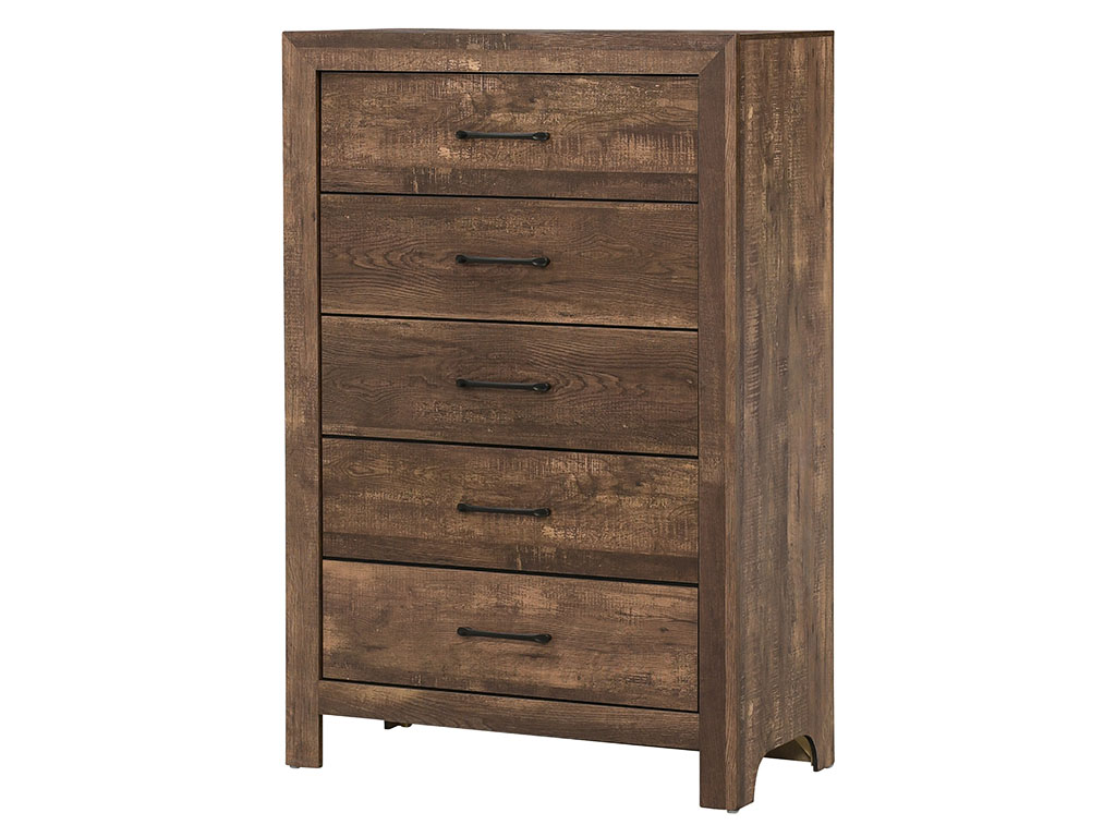 Corbin Brown 5 Drawer Chest | Woodstock Furniture & Mattress Outlet