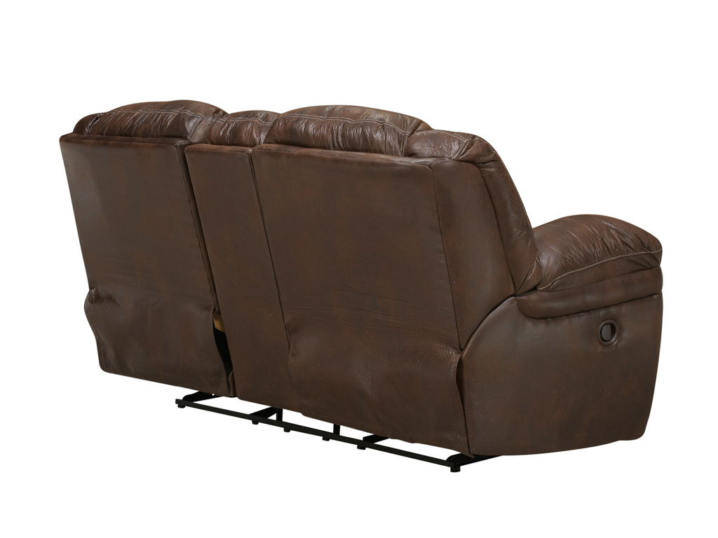 Frontier Espresso Manual Reclining Console Loveseat | Woodstock