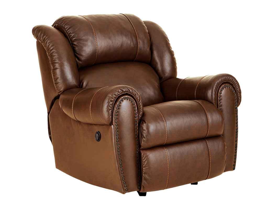 Laredo Cognac Leather Power Reclining Rocker Console Loveseat