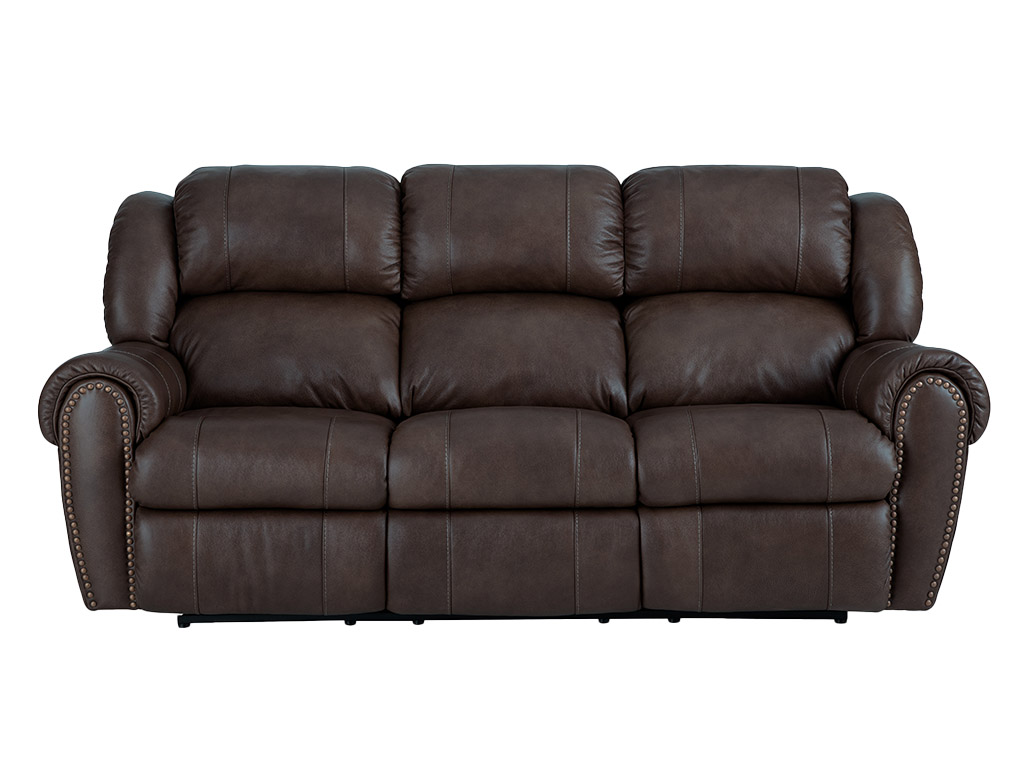 れいこ Laredo Cognac Leather Power Reclining Rocker Console Loveseat