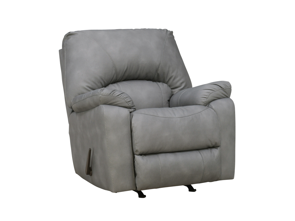 Rhino Grey Manual Rocker Reclining Console Loveseat | Woodstock