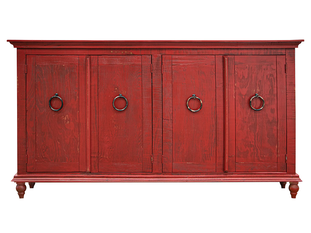 Capri Red 4 Door Console | Woodstock Furniture & Mattress Outlet