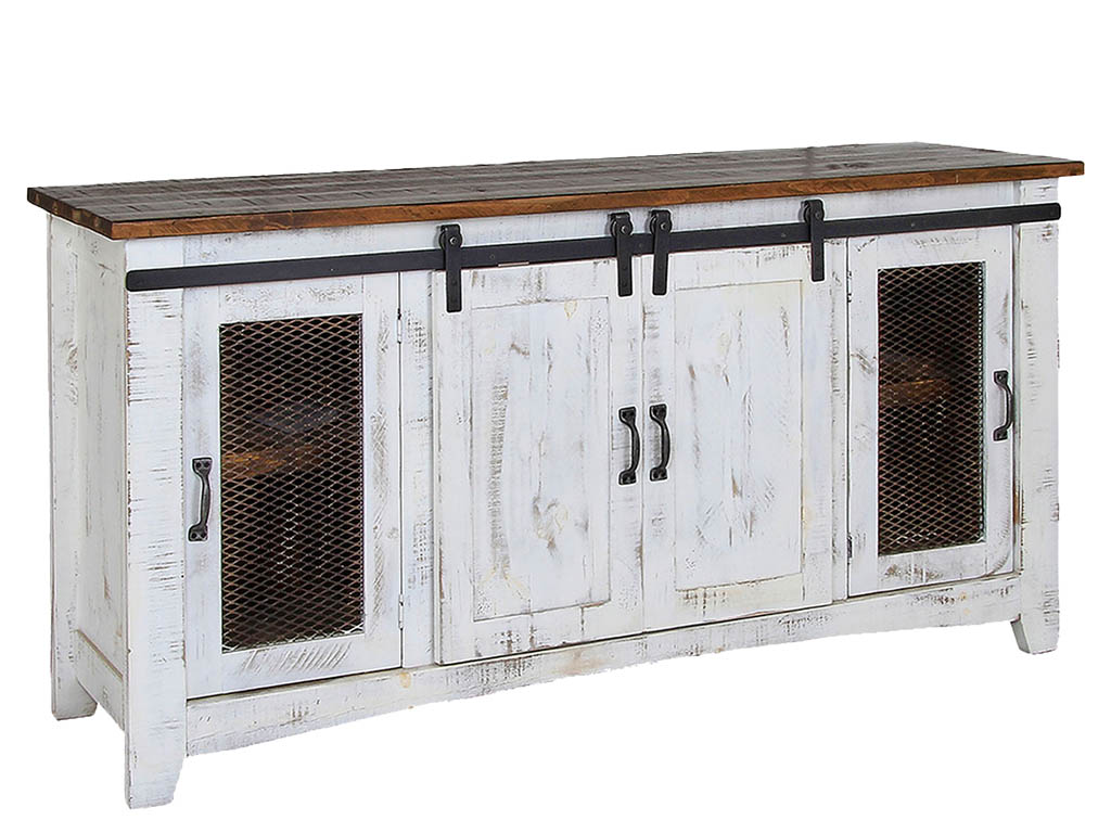 Pueblo White 70 Tv Console | Woodstock Furniture & Mattress Outlet