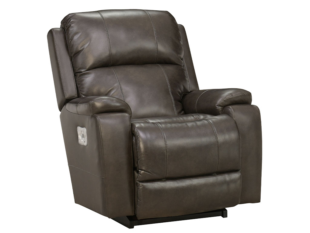 Dorian Mocha Leather Power Rocker Recliner With Power Headrest