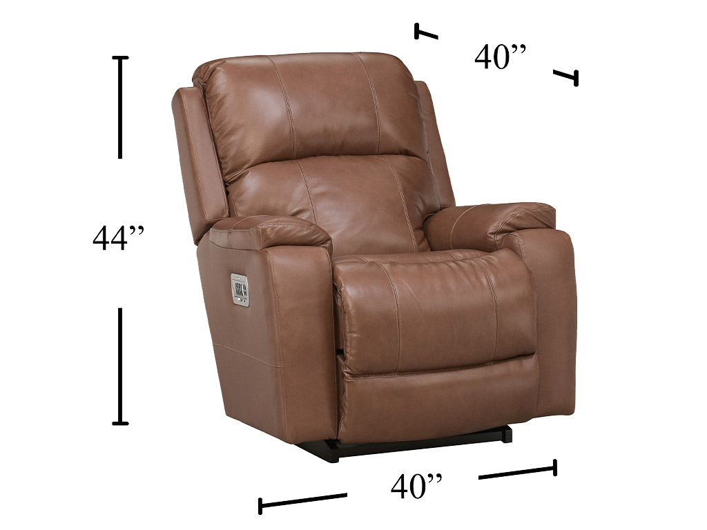 Dorian Mocha Leather Power Rocker Recliner With Power Headrest