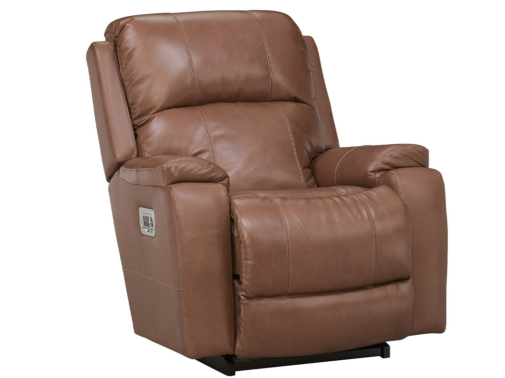 Boi　 Dorian Mocha Leather Power Rocker Recliner With Power Headrest