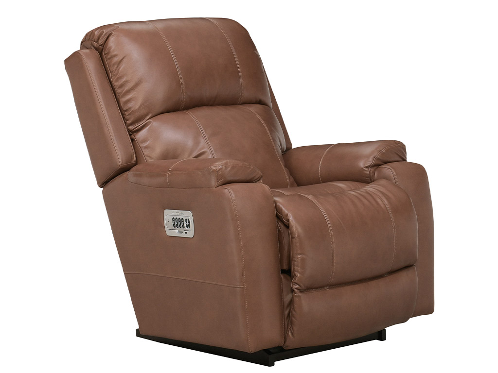 Dorian Mocha Leather Power Rocker Recliner With Power Headrest