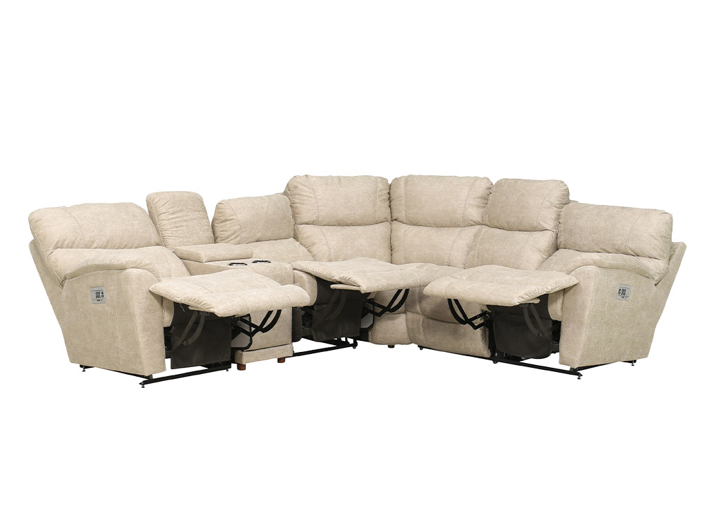 Trouper Stucco 5 Piece Power Reclining Sectional With Power