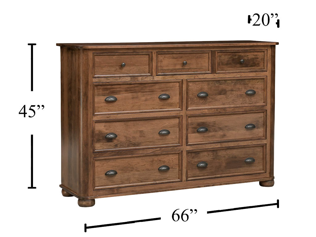 Kingsport Cocoa 9 Drawer Dresser | Woodstock Furniture & Mattress