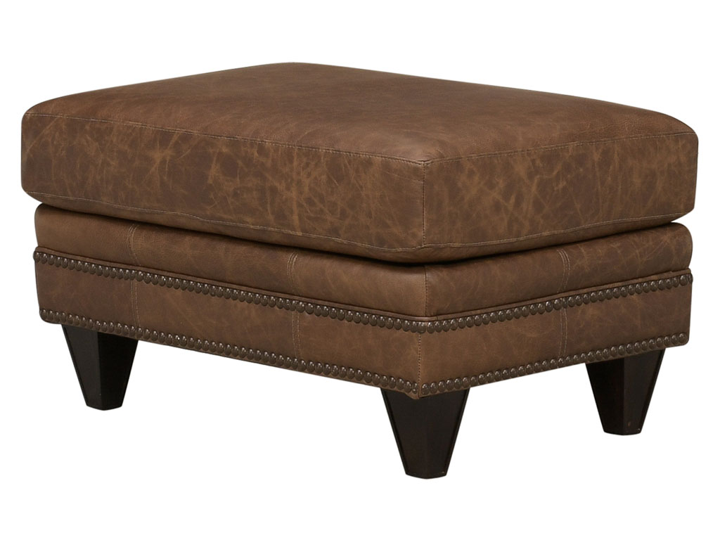 4300 Omaha Rum 100 Leather Ottoman | Woodstock Furniture