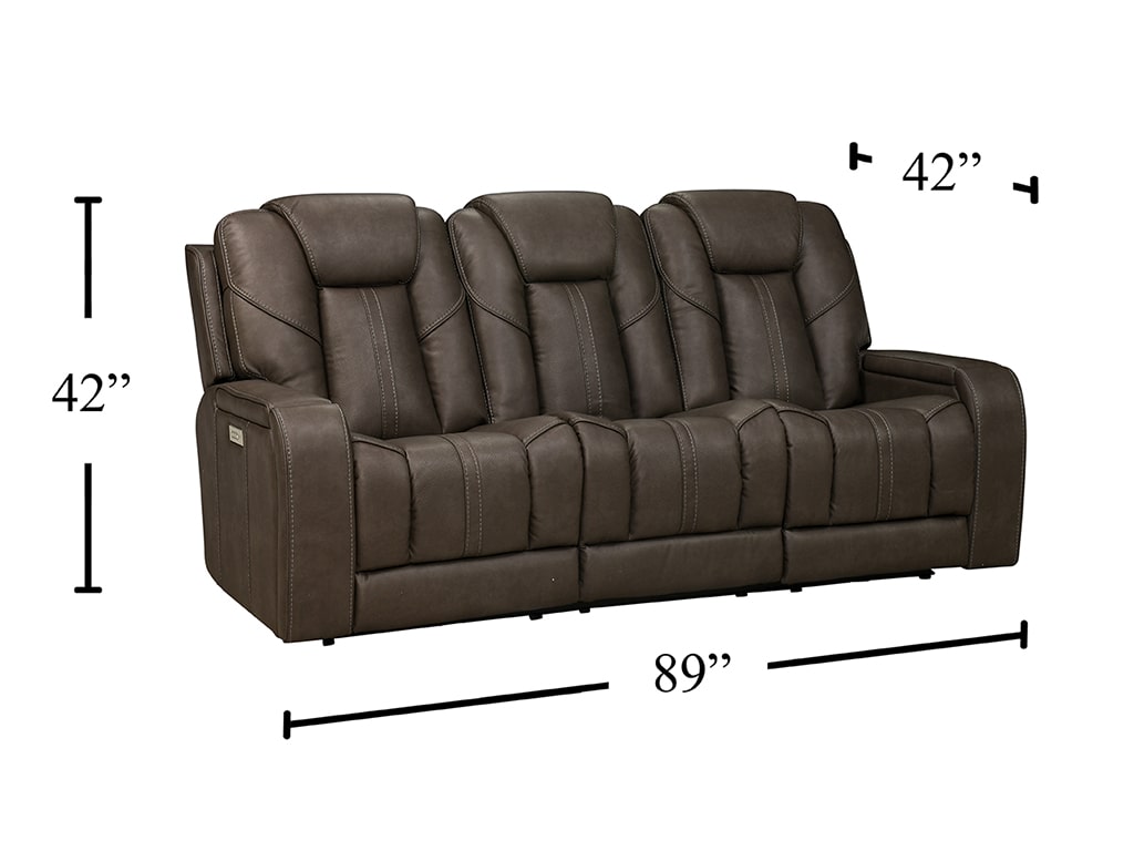 New Alpha Capriccio Smoke Zero Gravity Triple Power Reclining Sofa
