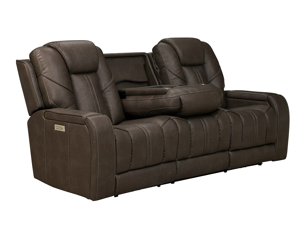 New Alpha Capriccio Smoke Zero Gravity Triple Power Reclining Sofa