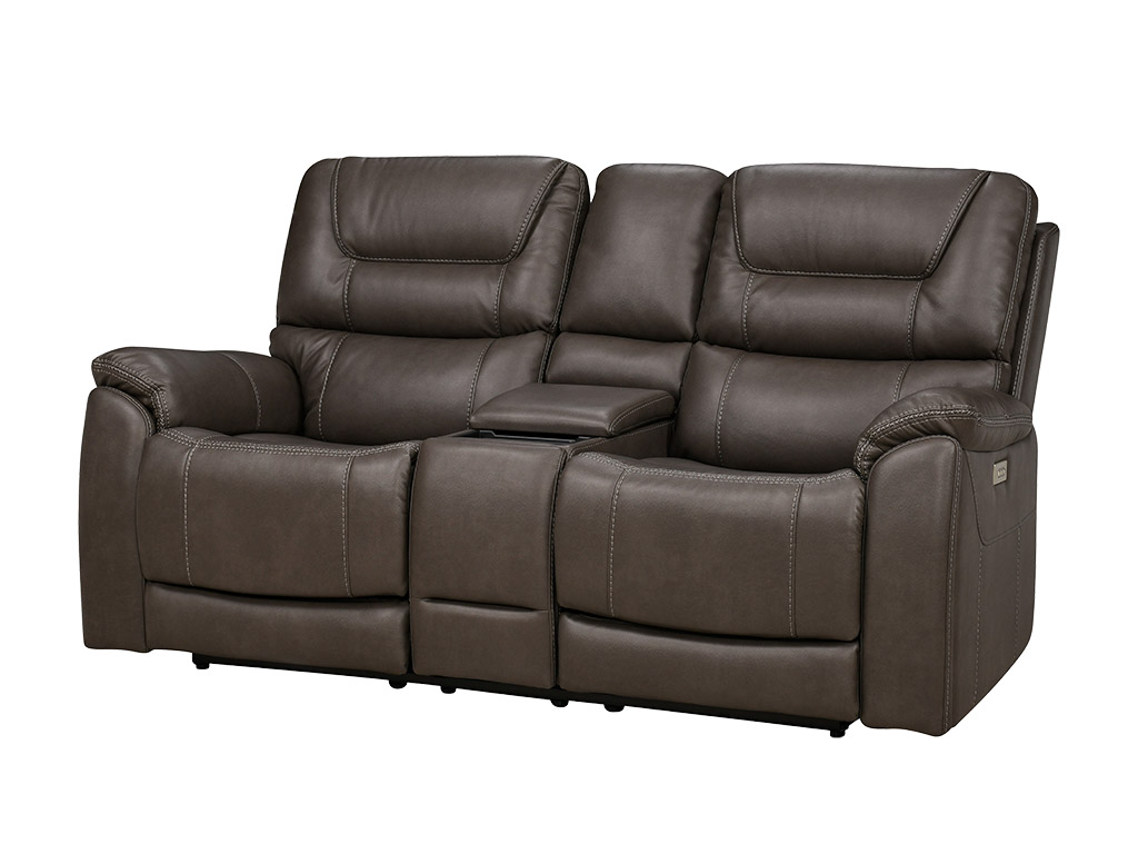 Drake Smoke Zero Gravity Triple Power Console Loveseat W Power