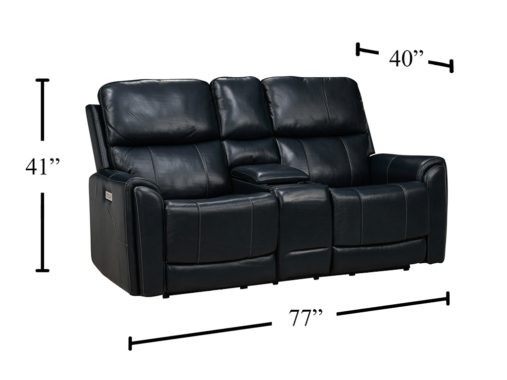 Rainier Ocean Leather Zero Gravity Triple Power Reclining Console