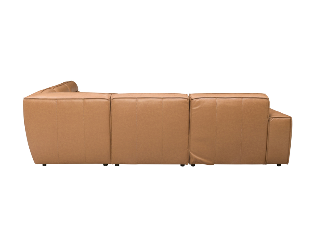 Alex Winchester Buckskin Leather 5 Piece Sectional With Immersive