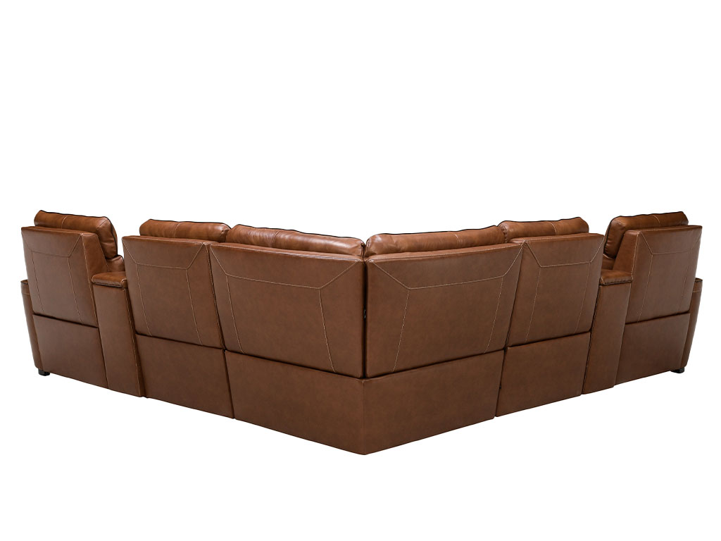 Zeppelin Venetian Honey Leather 7 Piece Triple Power Reclining