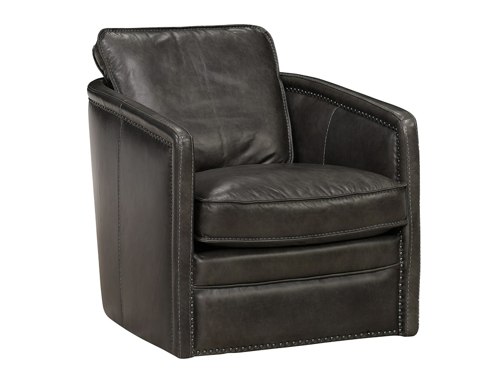 St James Slate 100 Leather Swivel Chair | Woodstock Furniture