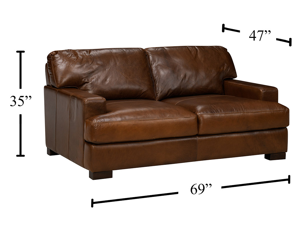 FDK76 アメリカ製 LEXINGTON レキシントン オットマン スクエア Dallas Chestnut Leather Loveseat | Woodstock Furniture & Mattress