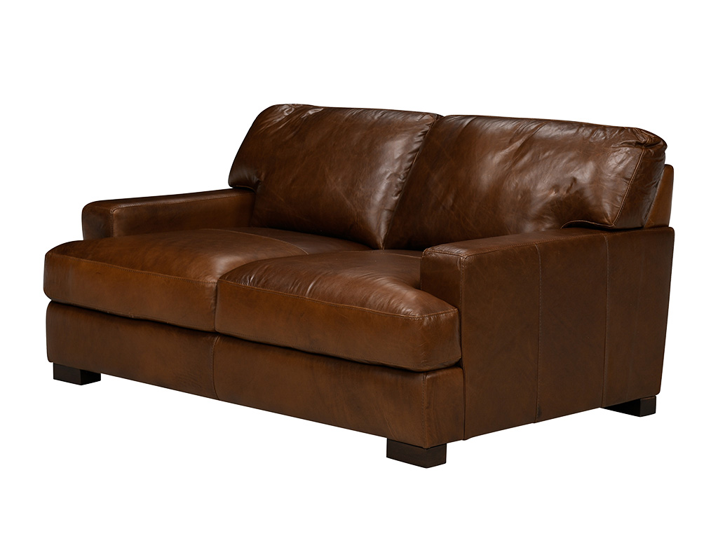 Dallas Chestnut Leather Loveseat | Woodstock Furniture & Mattress
