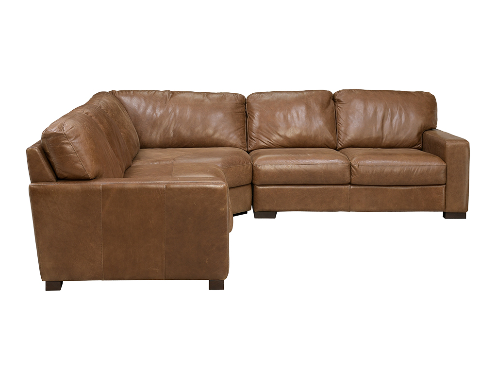 Splendor Chestnut Leather 3 Piece Sectional | Woodstock Furniture