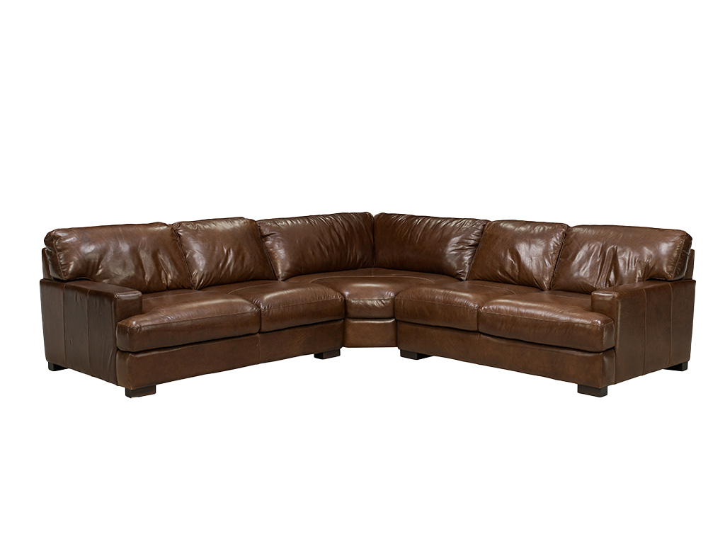 ファットウッドNo.6約3.680g Dallas Chestnut Leather 3 Piece Sectional | Woodstock Furniture