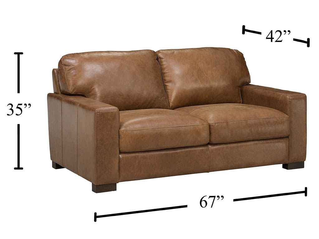 7003 Spendor Chestnut 67inch 100 Leather Loveseat | Woodstock