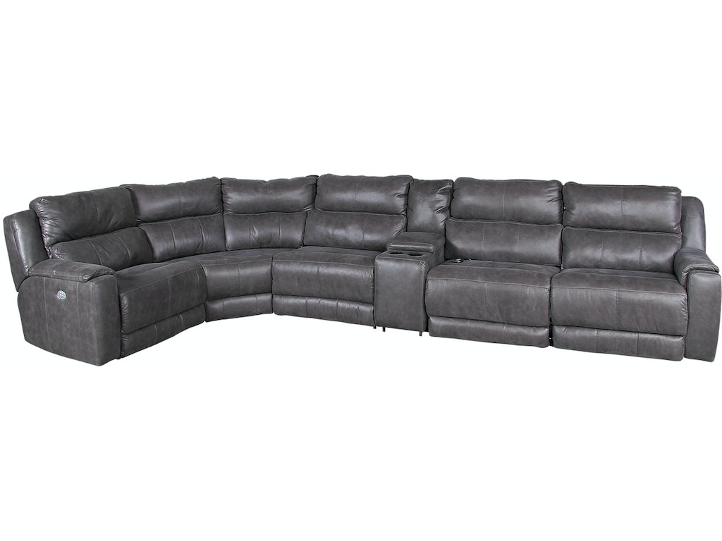 Dazzle Slate 6 Piece Power Reclining Sectional | Woodstock