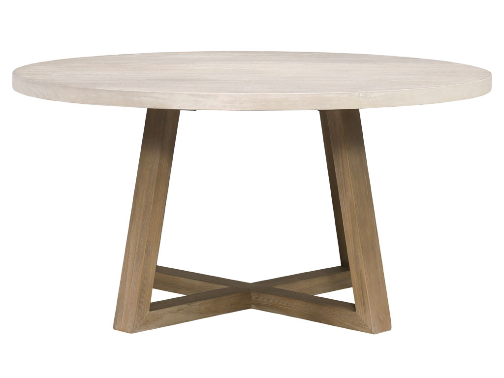 Rowan Light Grey Wheat 60inch Round Dining Table | Woodstock