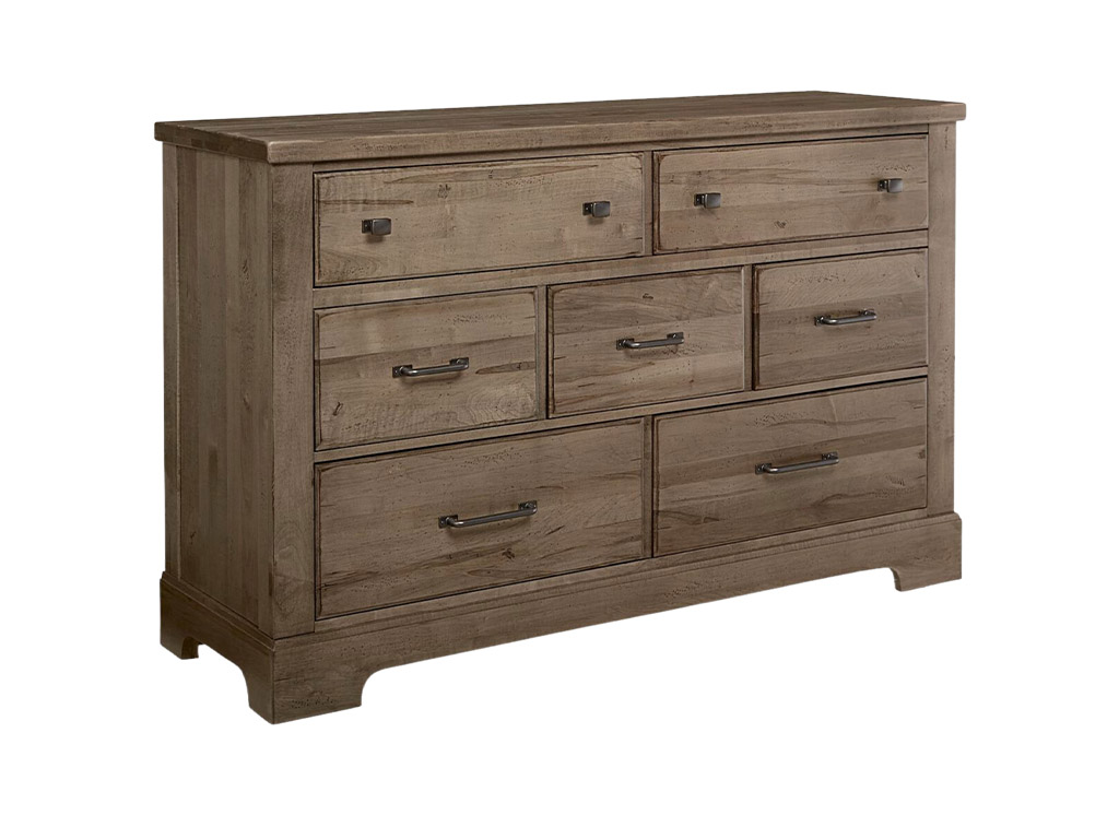 Cool Rustic Stone Grey 7 Drawer Dresser